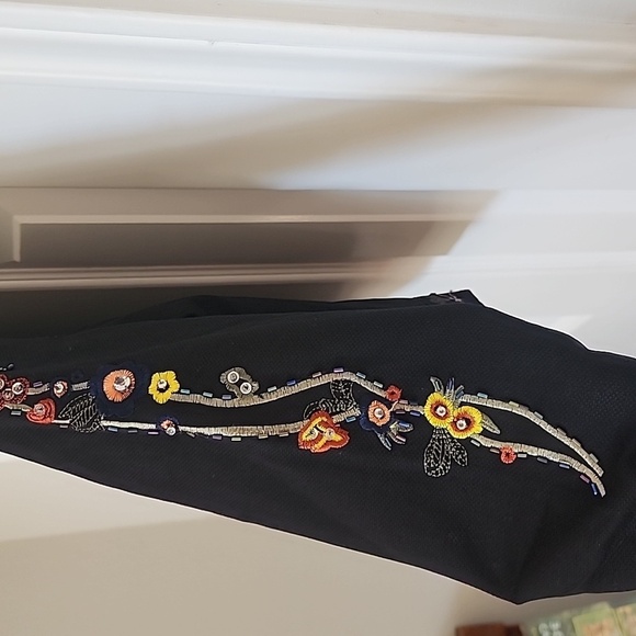 Banana USA Black Beaded Embroidered Cropped Jacket Size Small​​​ - Picture 7 of 9